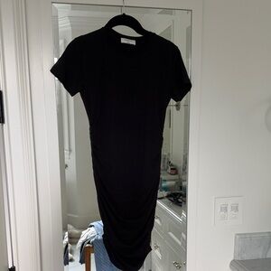 Aritzia Bavarian Black Rouched T-Shirt Mini Dress Size XS